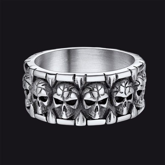 Skull Evil Teeth Stainless Steel Ring Men