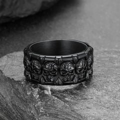 Skull Evil Teeth Stainless Steel Ring Men