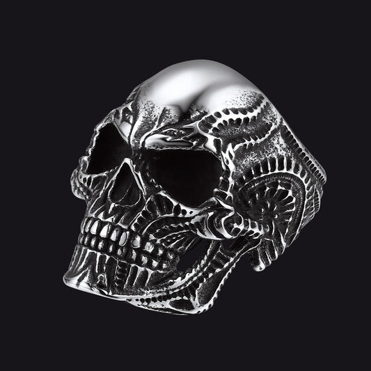 Biker Gothic Totenkopf Ring Herren aus Edelstahl