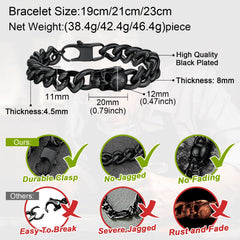 Gothic Heavy Cuban Chain Skull in Edelstahlarmband