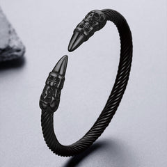 Gothic Punk Totenkopf Offener Armreif