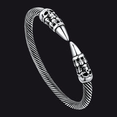 Gothic Punk Totenkopf Offener Armreif