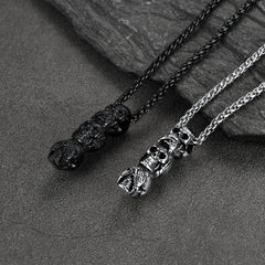 See No Evil Hear No Evil Speak No Evil Totenkopf Halskette Herren