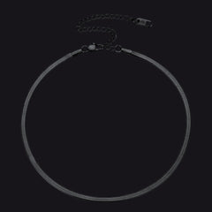 Flat Chain Link Choker Necklace For Men Women, 3mm/5mm Width