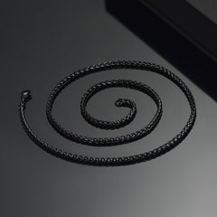 Colar fino de corrente de trigo Spiga feminino 3 mm de largura