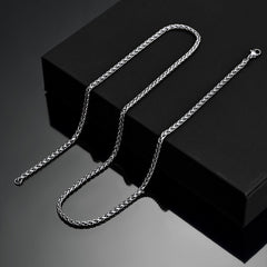 Colar fino de corrente de trigo Spiga feminino 3 mm de largura