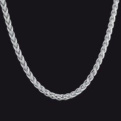 Colar fino de corrente de trigo Spiga feminino 3 mm de largura