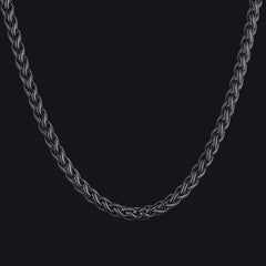 Colar fino de corrente de trigo Spiga feminino 3 mm de largura