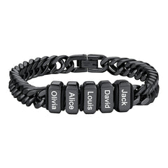 Individuell graviertes kubanisches Gliederkettenarmband mit mehreren Namen