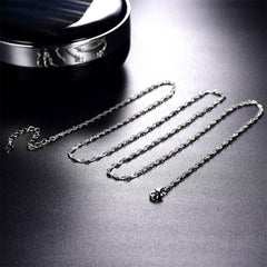 Colar de corrente fina de 16 mm em prata esterlina 925 para mulheres e homens