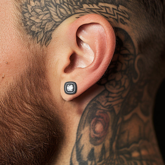 Ohrstecker aus Sterlingsilber mit Zirkonia im Kissenschliff für Männer und Frauen