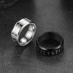 Anel Viking com Runas Nórdicas para Homens e Mulheres 8mm