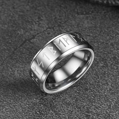 Anel Viking com Runas Nórdicas para Homens e Mulheres 8mm