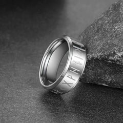 Anel Viking com Runas Nórdicas para Homens e Mulheres 8mm