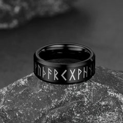 Anel Viking com Runas Nórdicas para Homens e Mulheres 8mm