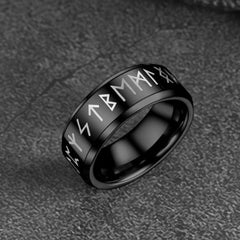 Anel Viking com Runas Nórdicas para Homens e Mulheres 8mm