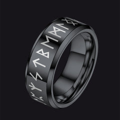 Anel Viking com Runas Nórdicas para Homens e Mulheres 8mm