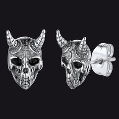 Brincos de Caveira de Cabra Satânica para Homens