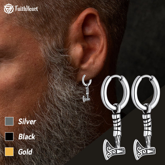 Battle Axe Viking Dangle Creolen für Männer