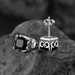Celtic Cubic Zirconia Diamond Stud Earrings in Sterling Silver