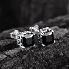 Celtic Cubic Zirconia Diamond Stud Earrings in Sterling Silver
