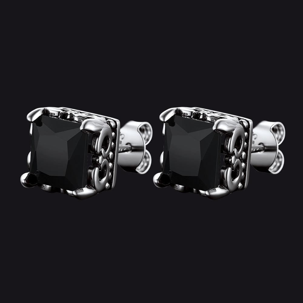 Celtic Cubic Zirconia Diamond Stud Earrings in Sterling Silver