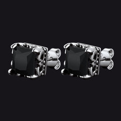 Celtic Cubic Zirconia Diamond Stud Earrings in Sterling Silver