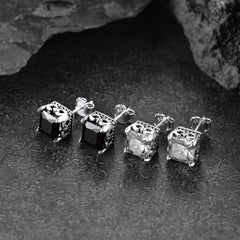 Celtic Cubic Zirconia Diamond Stud Earrings in Sterling Silver