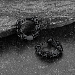 Sterling Silber Totenkopf Creolen Huugie für Herren