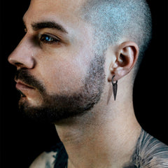 Norse Viking Runes Dangle Hoop Earrings For Men