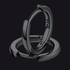 Classic Sterling Silver Huggie Hoop Earrings for Men Women