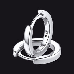Classic Sterling Silver Huggie Hoop Earrings for Men Women