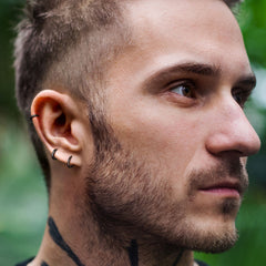 Classic Sterling Silver Huggie Hoop Earrings for Men Women