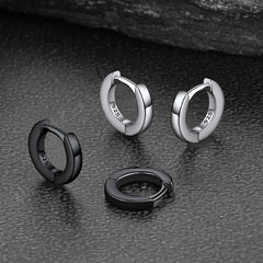 Classic Sterling Silver Huggie Hoop Earrings for Men Women