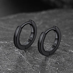 Classic Sterling Silver Huggie Hoop Earrings for Men Women