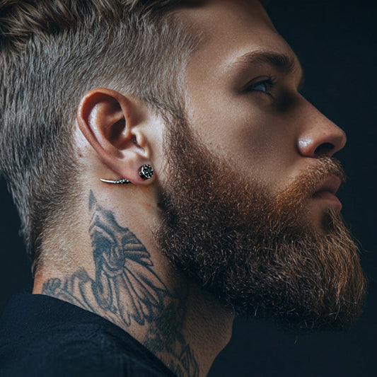 Brincos de pino Viking Rune Viking Nordic Star Rune Fang para homens