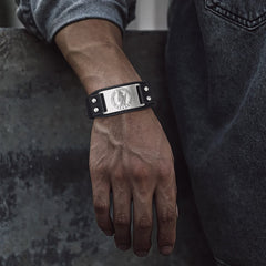 Saint Floriant PU Cuff Leather Wristband Bracelet