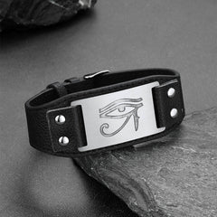 Egyptian Horus Eye Leather Wristband Son Bracelet