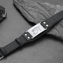 Egyptian Horus Eye Leather Wristband Son Bracelet
