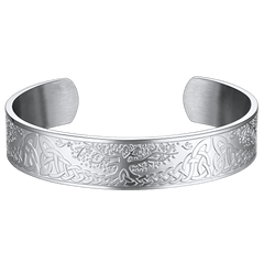 Pulseira de joia viking gravada, pulseira de árvore celta da vida