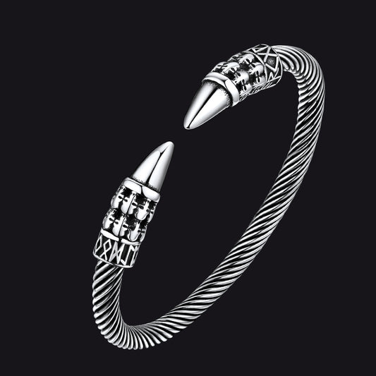 Wikinger-Runen-Totenkopf-Armring, baumelndes Armband