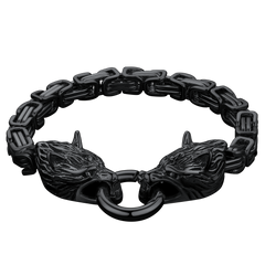 Pulseira de presente com corrente e cabeça de lobo viking