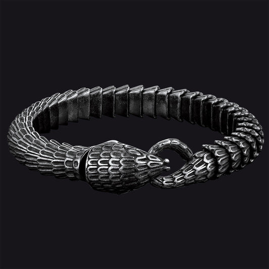 Wikinger Schlange Jrmungandr Edelstahl Armreif