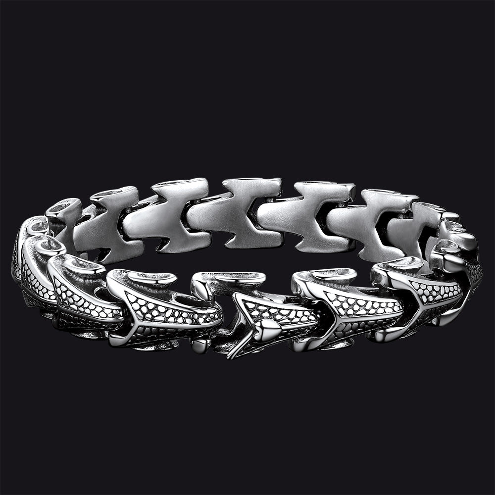 Pulseira Chunky Dragon Chain em Aço Inoxidável