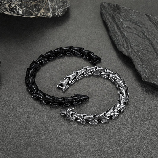 Pulseira Chunky Dragon Chain em Aço Inoxidável