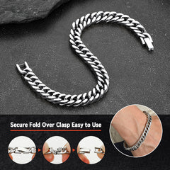Pulseira Chunky Miami Cuban Link em aço inoxidável