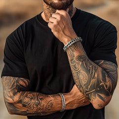 Pulseira Chunky Miami Cuban Link em aço inoxidável