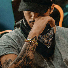 Pulseira Chunky Miami Cuban Link em aço inoxidável