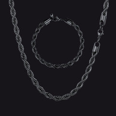 Conjunto de pulseiras de corrente de corda torcida de 6 mm