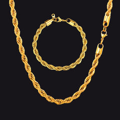 Conjunto de pulseiras de corrente de corda torcida de 6 mm